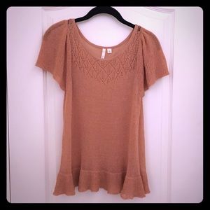 Knitted crochet flirty top