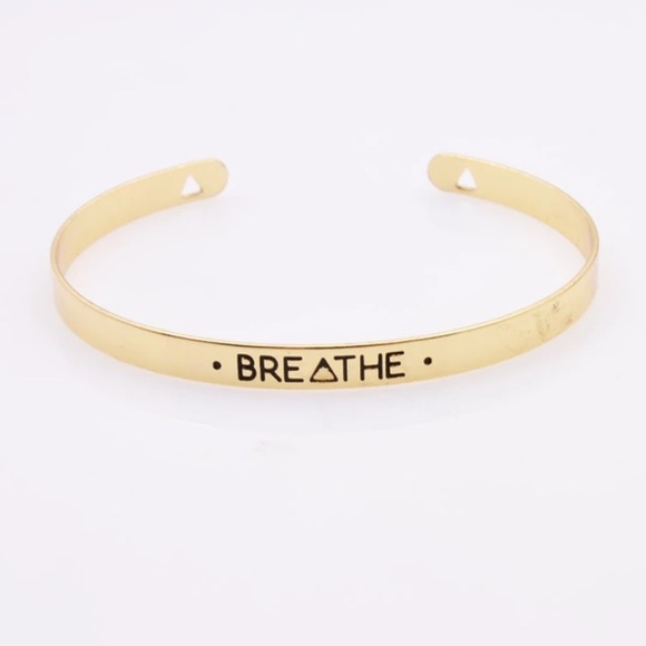 Gold Breathe Bangle Bracelet