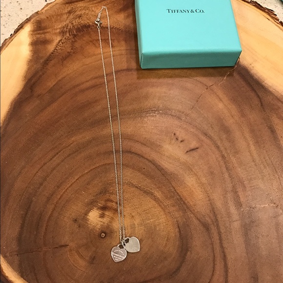 Tiffany & Co. Double Heart Tag Necklace