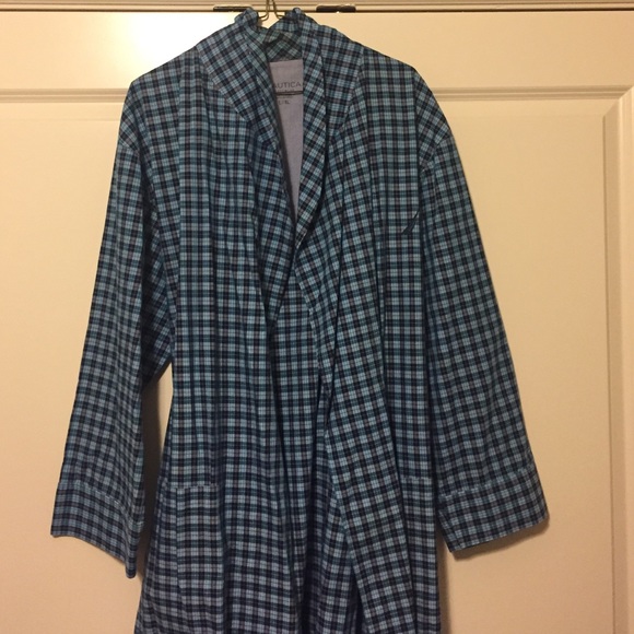 Nautical blue plaid robe
