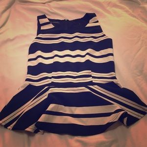 INC striped Peplum top
