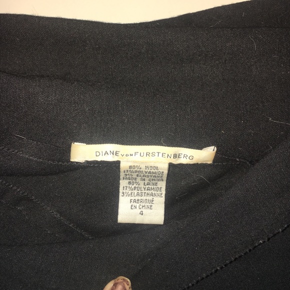 Diane von Furstenberg black wool dress Size 4 - Picture 2 of 4