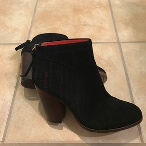 Coach "Honey" black suede bootie