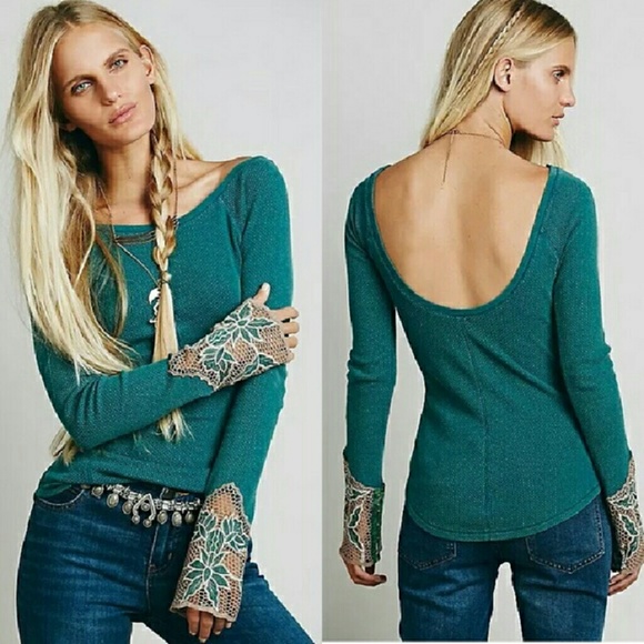Free People Tops - Free People Bali babe teal thermal
