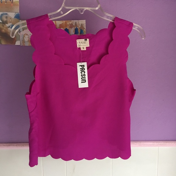 pacsun Tops - Pretty neon purple scallop shirts