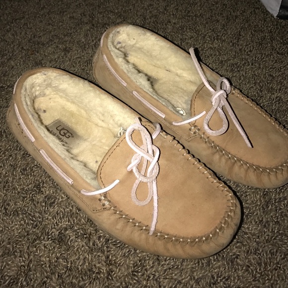 Tan/Pink Ugg Moccasins