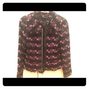 Trina Turk boucle designer tweed blazer jacket
