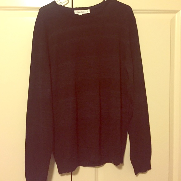 Calvin Klein Black and Grey Stripped Sweater