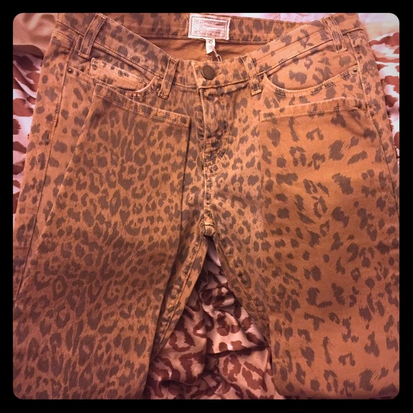 Current/Elliot Leopard Skinny Jeans