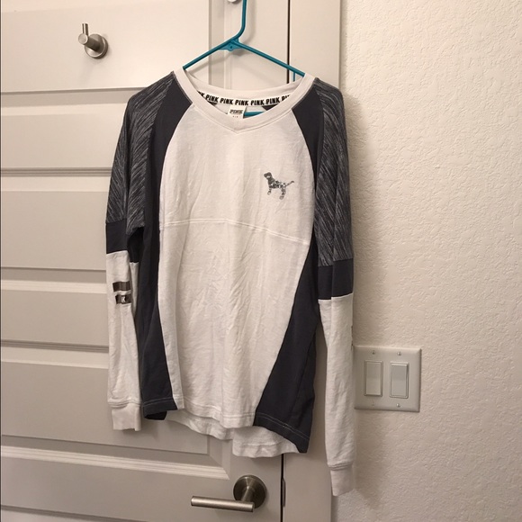 Victoria's Secret VS Pink sequin varsity crew top