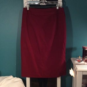 Dark Red Pencil Skirt