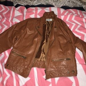 brown leather charlotte russe jacket