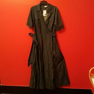 Eshakti chambray wrap dress