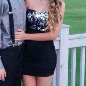 Black and silver short dress