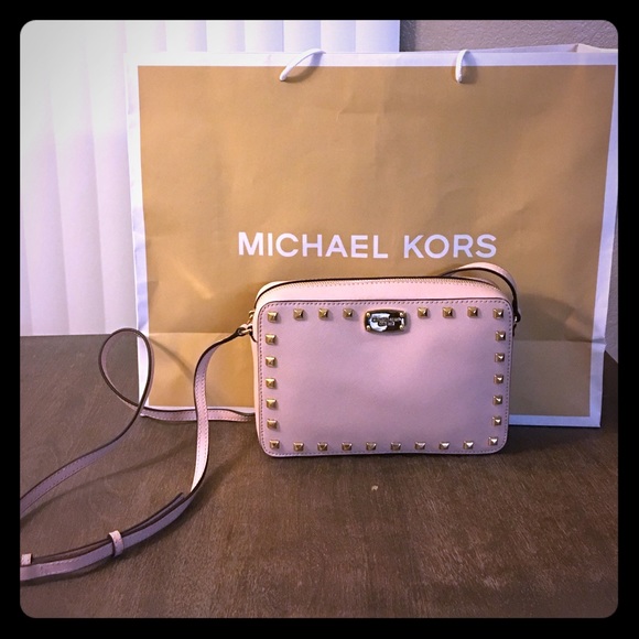 Michael Kors Handbags - Michael kors pink blush studded saffiano crossbody