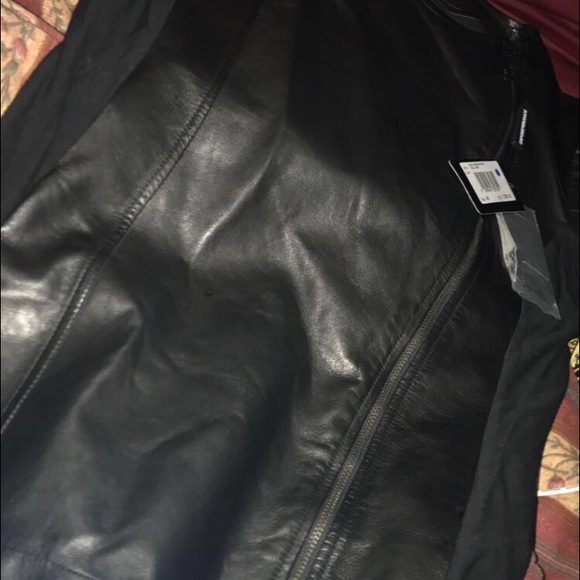 Armani round neck leather jacket/ Rick Owens - Picture 3 of 8