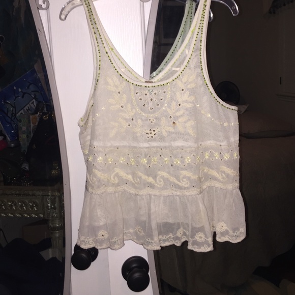 Free people detailed Peplum tank