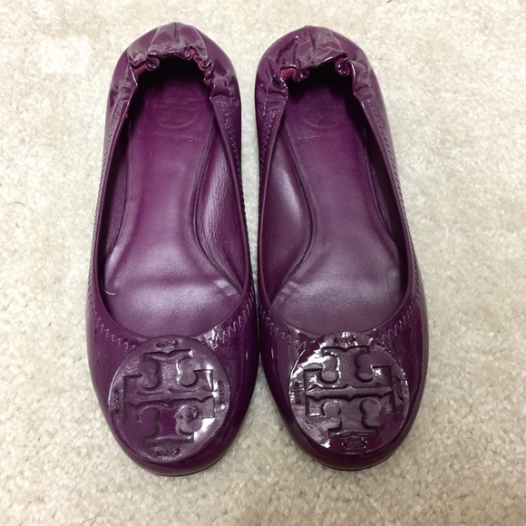 Tory Burch Shoes - Tory Burch Reva Flats Patent Purple Plum Ballet