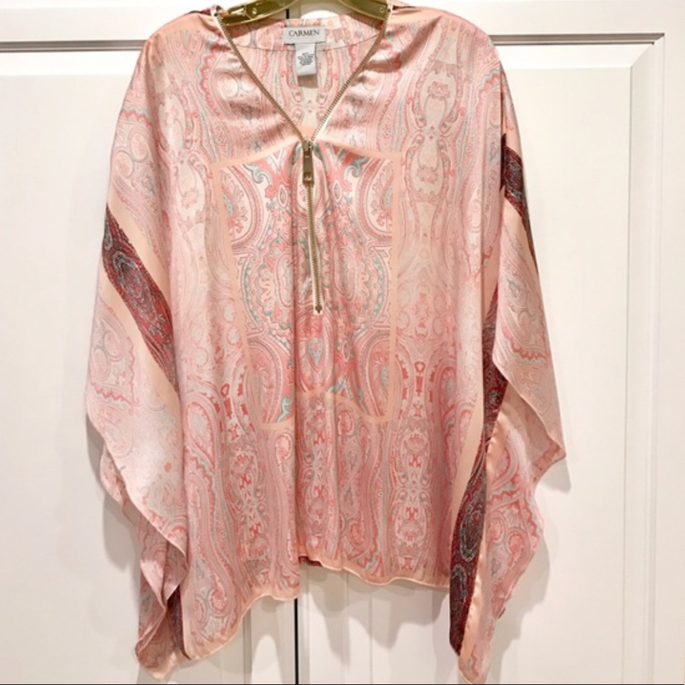 Carmen Marc Valvo Silky Kimono Top - Picture 5 of 5