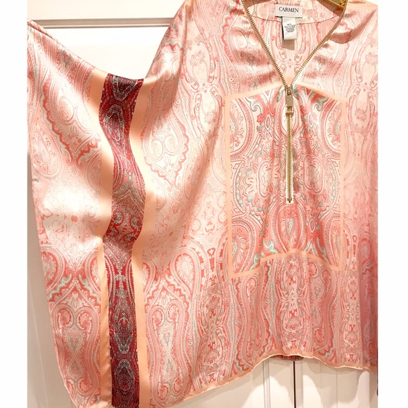 Carmen Marc Valvo Silky Kimono Top - Picture 4 of 5