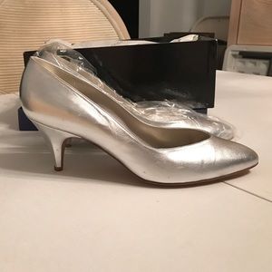 Vintage silver Stuart Weitzman heel
