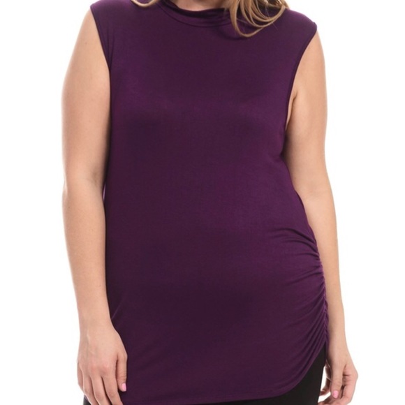PLUS Plum Ruched Tank - Picture 1 of 4