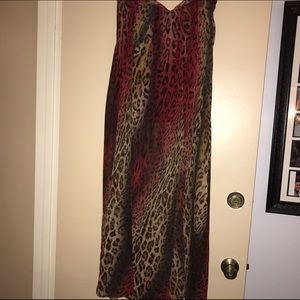 Maxi skirt in colorful animal print