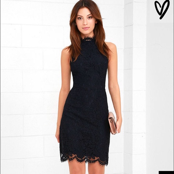 BB Dakota - "Cara" navy high neck lace dress sz 0