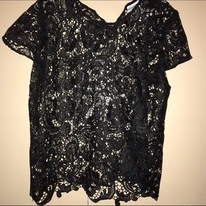 Metallic lace shirt