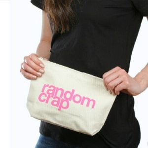NWT!!! LiL' ZIP "Random Crap" Zip Up Canvas Pouch!