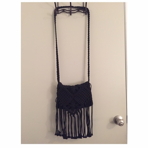 Black fringe Boho Purse