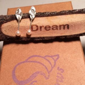 Handmade silver pearls earrings