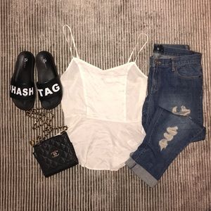 PEPLUM WHITE TANK TOP