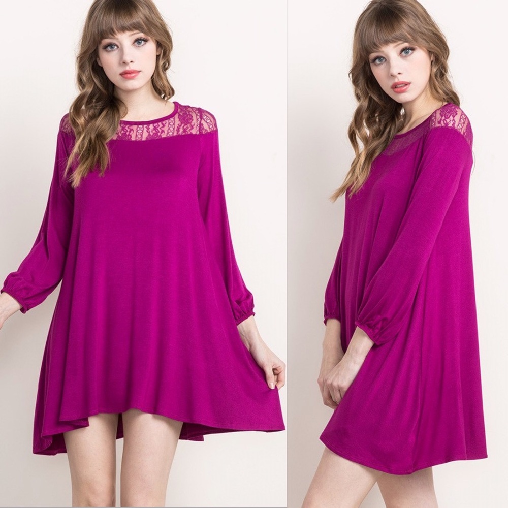 FUCHSIA JERSEY DRESS - Picture 2 of 3