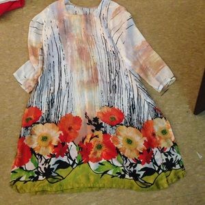 Beautiful flower silk  like dress