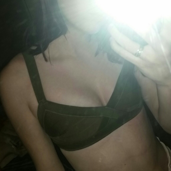 H&M olive swim top