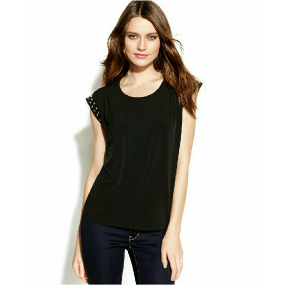 New! MICHAEL KORS Studded Sleeve Top Blouse NWT - Picture 3 of 3