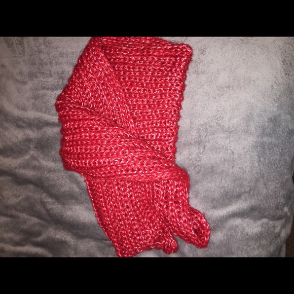 Bright red infinity scarf