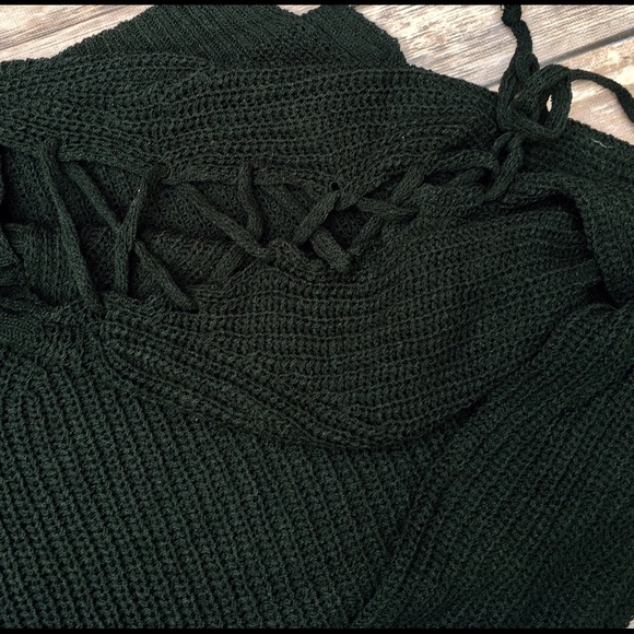 SALE!!! BLACK LACE UP LIGHTWEIGHT SWEATER - Picture 4 of 4