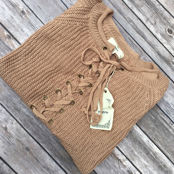 TOFFEE LACE UP SWEATER - Picture 4 of 4