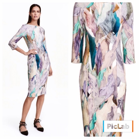 H&M dress with watercolor pattern-- size 4