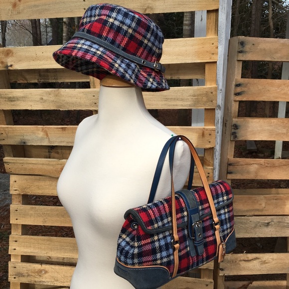 Vintage Coach Plaid Satchel and Bucket Hat