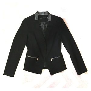 Ivanka Trump open front blazer with leather collar