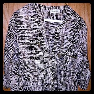 Leopard print Calvin Klein button down