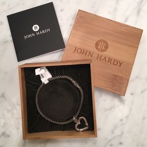 NWT John Hardy bamboo heart charm bracelet