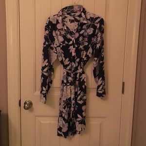 flower print shirt mini dress