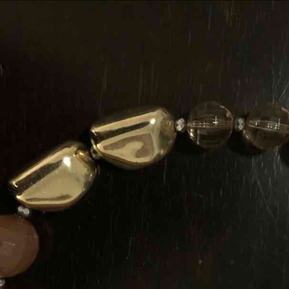 Sale! Unique Three tone gold & brown necklace - Picture 6 of 9