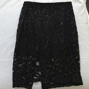 Express Lace&Sequin pencil skirt