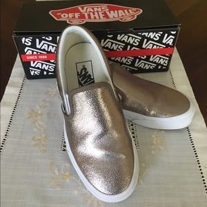 NWOT BRONZE METALLIC SLIP ON VANS
