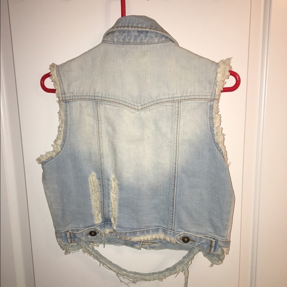 Distressed Jean Vest - Picture 2 of 3